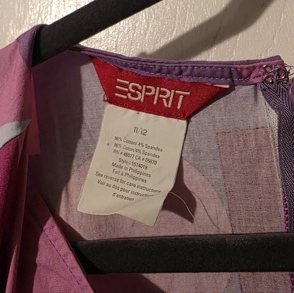 Espirit Pink Geometric Dress Size 11/12 - Picture 3 of 4